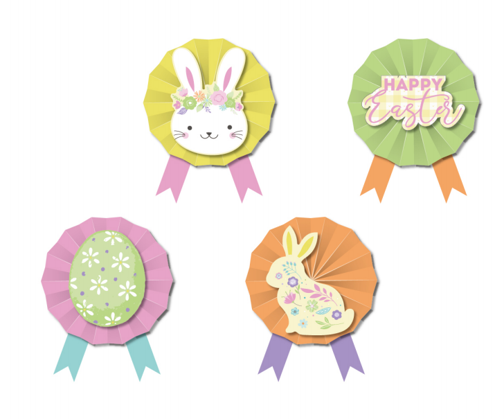 Easter Bunny Egg Letters Cute Mini Badge EASC0011